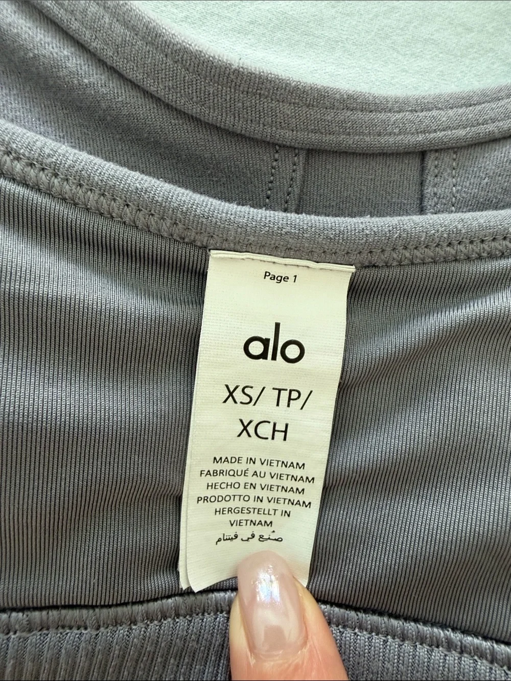ALO Yoga Ribbed Longline Sports Bra in Dusty Lavender Gray